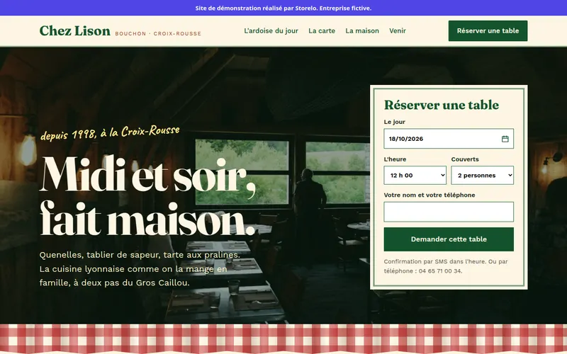 Site de démonstration : restaurant